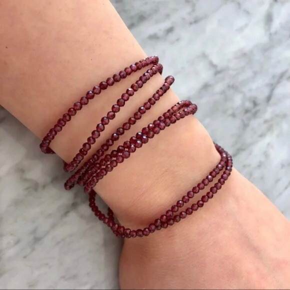 New Genuine natural garnet gold filled bracelet - Picture 2 of 2